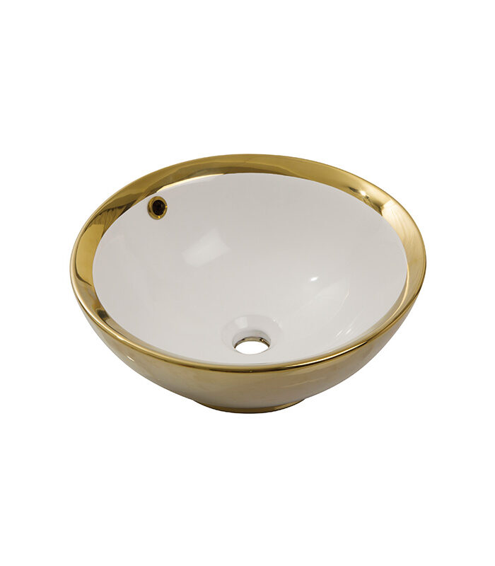 Newart Round Bowl Sink-Gold Outside – White Inside