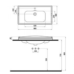 Elite Single Hole Shelf Washbasin