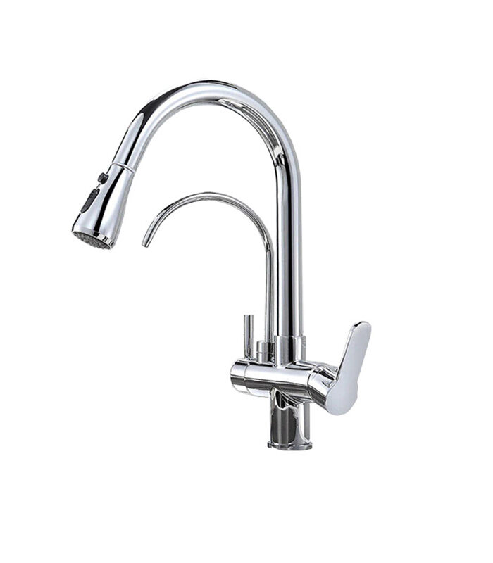 Spiral Sink Faucet with Purification Water Inlet Crome